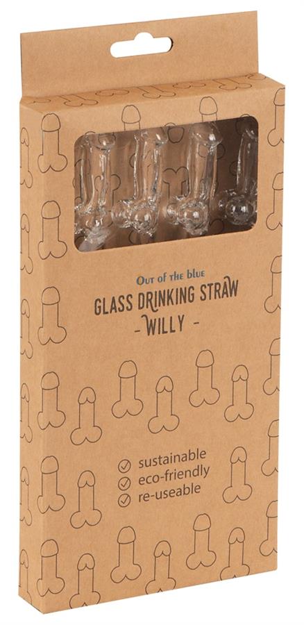 Glass Drinking Straw Willy x 4, Sex Toys \ Funny Gadgets