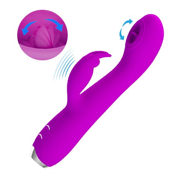 Pretty Love Rachel licking Vibrator Purple Sex Toys Vibrators