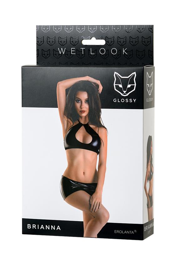 Shiny Wetlook Female Sexy Panties with Plug Dildo Briefs Underwear Bondage  BDSM