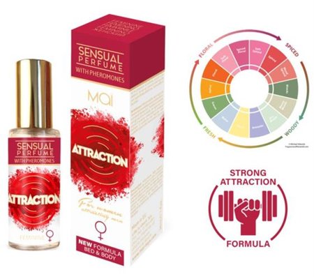 *FEMININE PERFUME WITH PHEROMONES (MAI ATTRACTION) 30ML