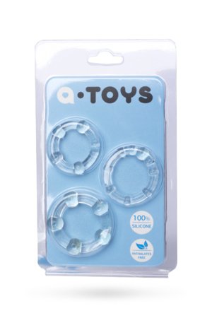 A-TOYS, Cockrings set, 3 pcs.TPE,Transparent, O 3,5 / 3/2 cm