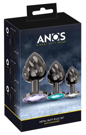 ANOS Metal Butt Plug Set Diamo