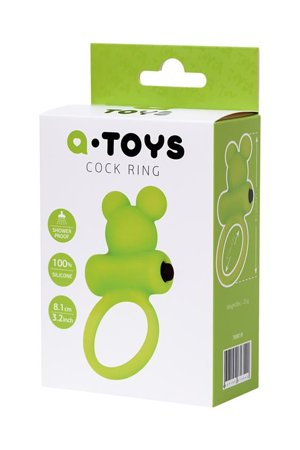 Cock ring A-Toys with vibro bullet; green