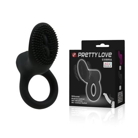 Cock ring, with on-contact vibrator, COBRA Purple