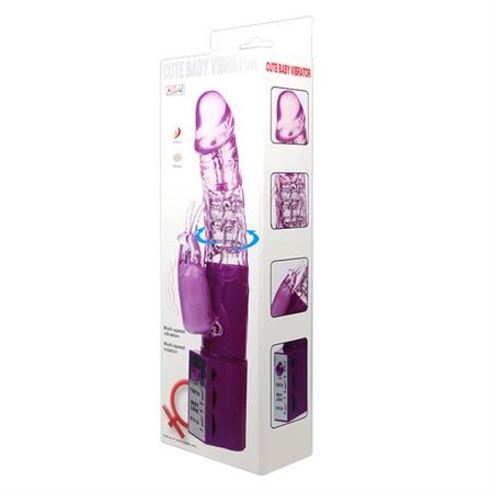 Cute baby Vibrator with Rotation Pink