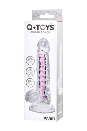 Flexible dildo A-Toys Paret, transparent, 18 cm