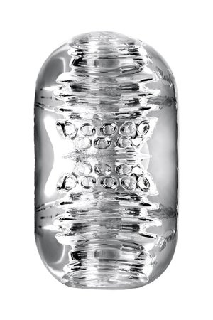 Lingam Khani, Vibrating Masturbator, TPE, Transparent, 9 cm