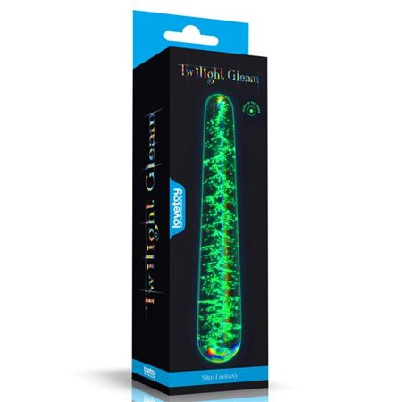 LoveToy Glow-in-the-dark Twilight Gleam Glass Dildo Slim Fantasy