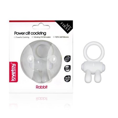 Power Clit Cockring Bunny White