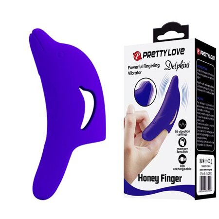 Pretty Love Delphin Vibrating Finger Vibrator Blue