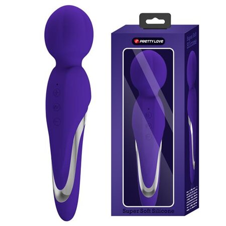 Squishy Head Wand Massager, 7 Functions of Vibration, 5 Levels of Intension Purple